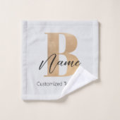 Moderne Mit Monogramm Erstklassigkeit Personalisie Badhandtuch Set (Waschlappen)