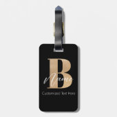 Moderne Mit Monogramm Erstklassigkeit Personalisie Gepäckanhänger (Rückseite vertikal)
