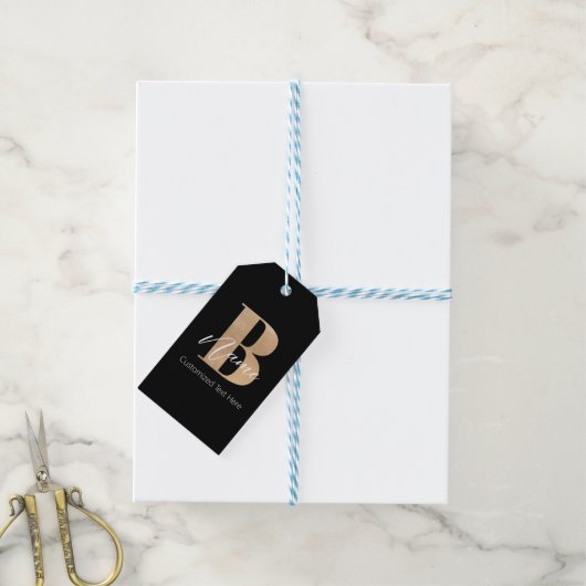 Moderne Mit Monogramm Erstklassigkeit Personalisie Geschenkanhänger (Mit Garn)