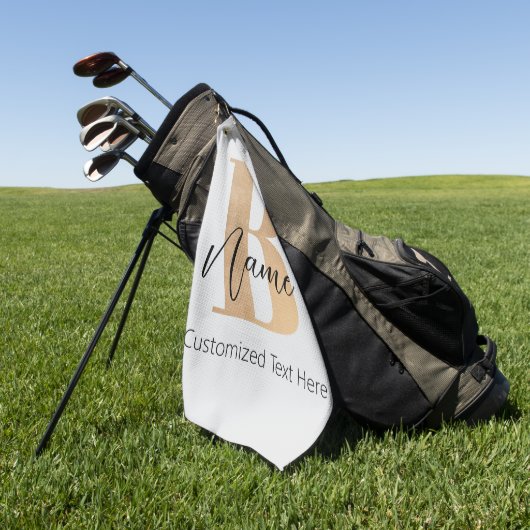 Moderne Mit Monogramm Erstklassigkeit Personalisie Golfhandtuch (Gras)