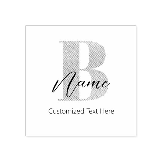 Moderne Mit Monogramm Erstklassigkeit Personalisie Gummistempel (Prägung)