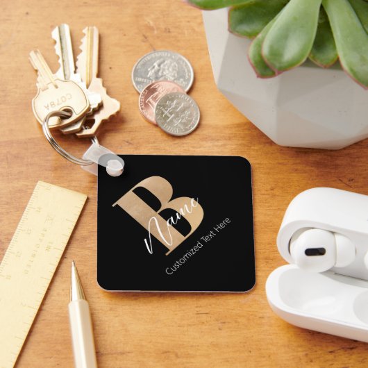 Moderne Mit Monogramm Erstklassigkeit Personalisie Schlüsselanhänger (Schreibtisch)