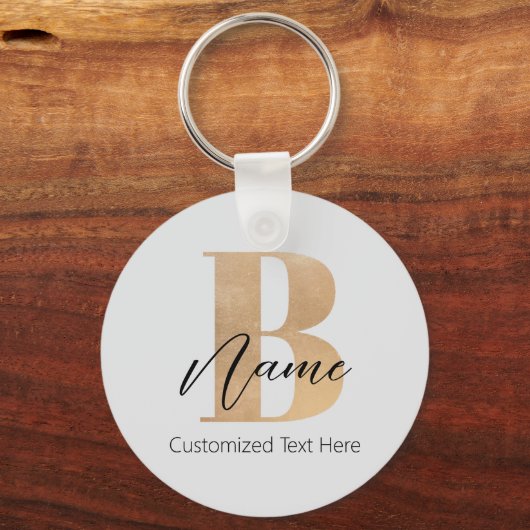 Moderne Mit Monogramm Erstklassigkeit Personalisie Schlüsselanhänger (Vorderseite)