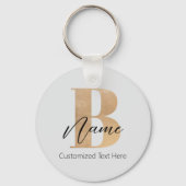 Moderne Mit Monogramm Erstklassigkeit Personalisie Schlüsselanhänger (Rückseite)