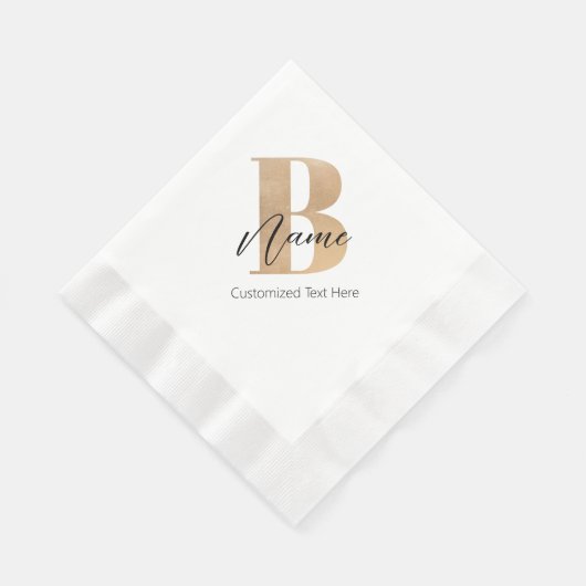 Moderne Mit Monogramm Erstklassigkeit Personalisie Serviette (Ecke)