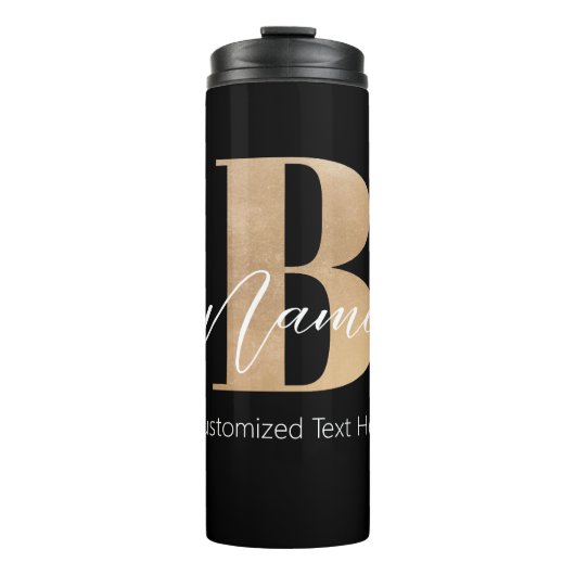 Moderne Mit Monogramm Erstklassigkeit Personalisie Thermosbecher (Vorderseite)