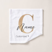 Moderne Mit Monogramm Erstklassigkeit und Name Per Badhandtuch Set (Waschlappen)