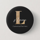 Moderne Mit Monogramm Erstklassigkeit und Name Per Button (Vorderseite)