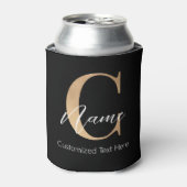 Moderne Mit Monogramm Erstklassigkeit und Name Per Dosenkühler (Kanne Vorderseite)