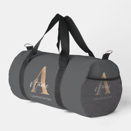 Moderne Mit Monogramm Erstklassigkeit und Name Per Duffle Bag (Rechte Ecke)