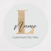 Moderne Mit Monogramm Erstklassigkeit und Name Per Etiketten (Design 2)