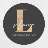 Moderne Mit Monogramm Erstklassigkeit und Name Per Etiketten (Design 1)