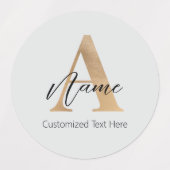 Moderne Mit Monogramm Erstklassigkeit und Name Per Etiketten (Design 1)