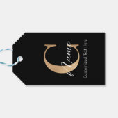 Moderne Mit Monogramm Erstklassigkeit und Name Per Geschenkanhänger (Rückseite Horizontal)