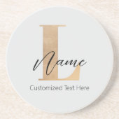 Moderne Mit Monogramm Erstklassigkeit und Name Per Getränkeuntersetzer (Vorne)
