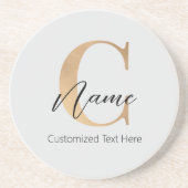 Moderne Mit Monogramm Erstklassigkeit und Name Per Getränkeuntersetzer (Vorne)