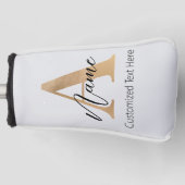 Moderne Mit Monogramm Erstklassigkeit und Name Per Golf Headcover (Vorderseite)