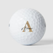 Moderne Mit Monogramm Erstklassigkeit und Name Per Golfball (Vorderseite)
