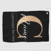Moderne Mit Monogramm Erstklassigkeit und Name Per Golfhandtuch (Horizontal)