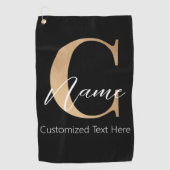 Moderne Mit Monogramm Erstklassigkeit und Name Per Golfhandtuch (Vorderseite)