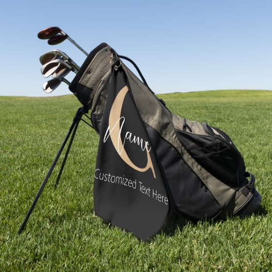 Moderne Mit Monogramm Erstklassigkeit und Name Per Golfhandtuch (Gras)