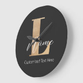 Moderne Mit Monogramm Erstklassigkeit und Name Per Große Wanduhr (Winkel)