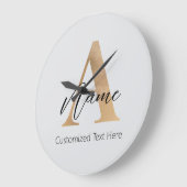 Moderne Mit Monogramm Erstklassigkeit und Name Per Große Wanduhr (Winkel)