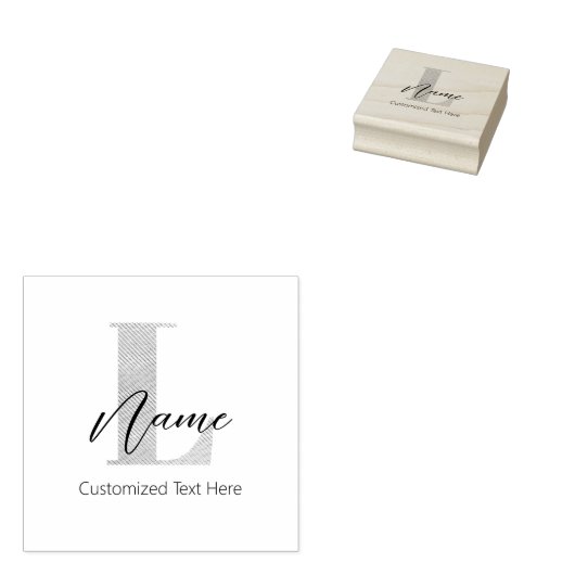 Moderne Mit Monogramm Erstklassigkeit und Name Per Gummistempel (Stempel)