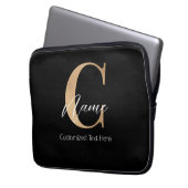 Moderne Mit Monogramm Erstklassigkeit und Name Per Laptopschutzhülle (Vorderseite Links)