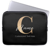 Moderne Mit Monogramm Erstklassigkeit und Name Per Laptopschutzhülle (Vorderseite)