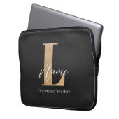 Moderne Mit Monogramm Erstklassigkeit und Name Per Laptopschutzhülle (Vorderseite Links)