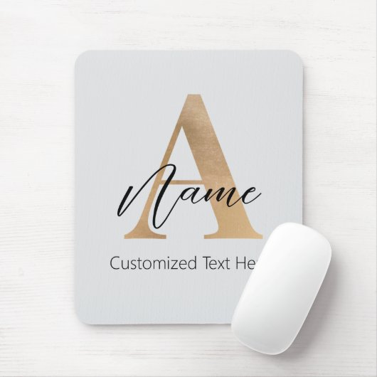 Moderne Mit Monogramm Erstklassigkeit und Name Per Mousepad (Mit Mouse)