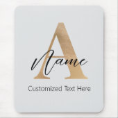 Moderne Mit Monogramm Erstklassigkeit und Name Per Mousepad (Vorne)