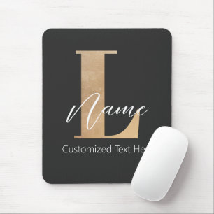 Moderne Mit Monogramm Erstklassigkeit und Name Per Mousepad