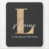 Moderne Mit Monogramm Erstklassigkeit und Name Per Mousepad (Vorne)