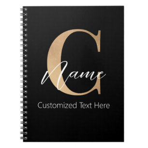 Moderne Mit Monogramm Erstklassigkeit und Name Per Notizblock