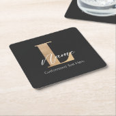 Moderne Mit Monogramm Erstklassigkeit und Name Per Rechteckiger Pappuntersetzer (angewinkelt)