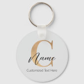 Moderne Mit Monogramm Erstklassigkeit und Name Per Schlüsselanhänger (Vorderseite)