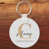 Moderne Mit Monogramm Erstklassigkeit und Name Per Schlüsselanhänger (Vorderseite)