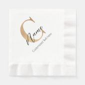 Moderne Mit Monogramm Erstklassigkeit und Name Per Serviette (Vorderseite)
