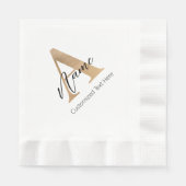 Moderne Mit Monogramm Erstklassigkeit und Name Per Serviette (Vorderseite)