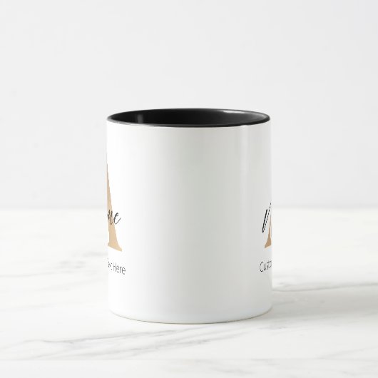 Moderne Mit Monogramm Erstklassigkeit und Name Per Tasse (Zentrum)
