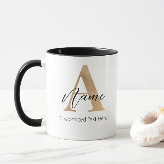 Moderne Mit Monogramm Erstklassigkeit und Name Per Tasse (Mit Donut)