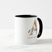 Moderne Mit Monogramm Erstklassigkeit und Name Per Tasse (VorderseiteRechts)