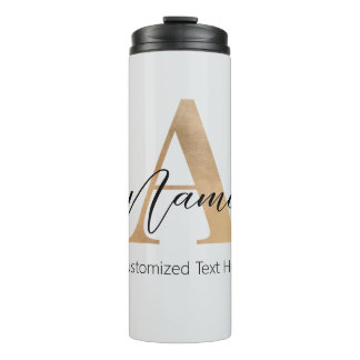 Moderne Mit Monogramm Erstklassigkeit und Name Per Thermosbecher