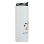 Moderne Mit Monogramm Erstklassigkeit und Name Per Thermosbecher (Nach links gedreht)