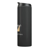 Moderne Mit Monogramm Erstklassigkeit und Name Per Thermosbecher (Nach rechts gedreht)
