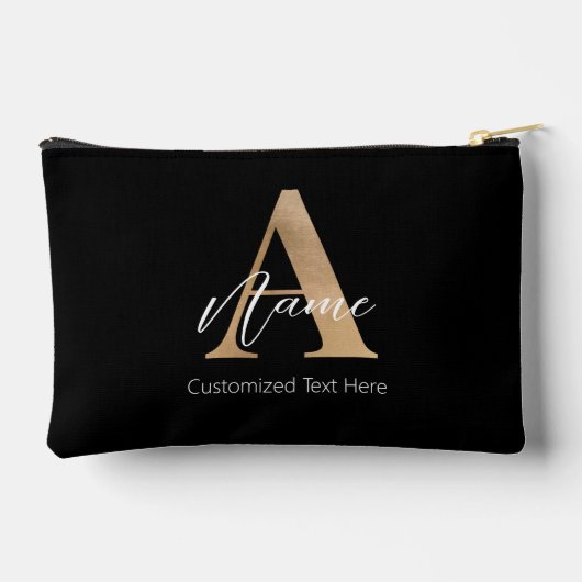 Moderne Mit Monogramm Erstklassigkeit und Name Per Zubehörtasche (Rückseite)