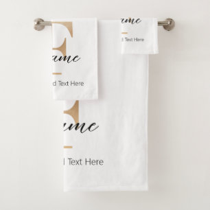 Moderne Mit Monogramm Erstklassigkeit von F & Name Badhandtuch Set