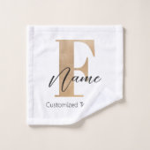 Moderne Mit Monogramm Erstklassigkeit von F & Name Badhandtuch Set (Waschlappen)